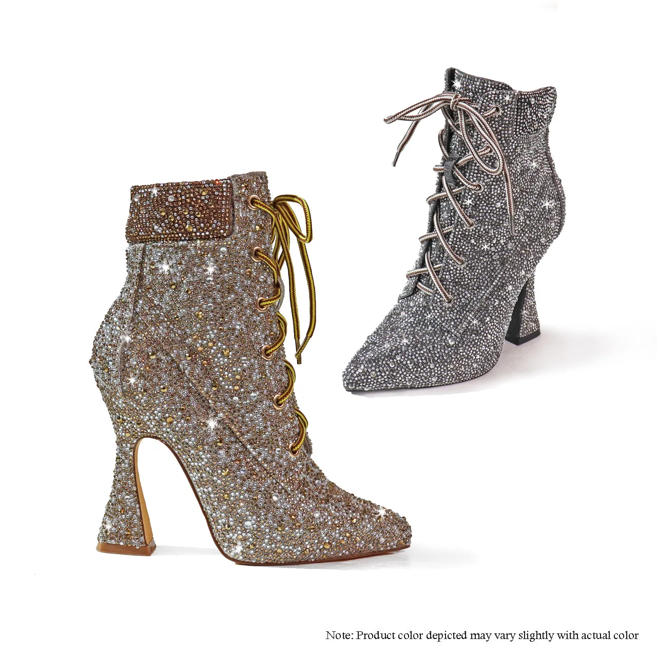 BAE-1 HIDDEN PLATFORM FULL RHINESTONE BOOTIE - TAN