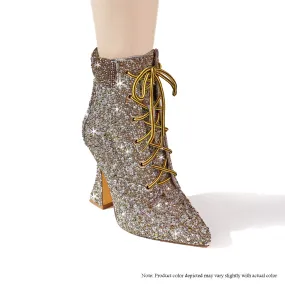 BAE-1 HIDDEN PLATFORM FULL RHINESTONE BOOTIE - TAN