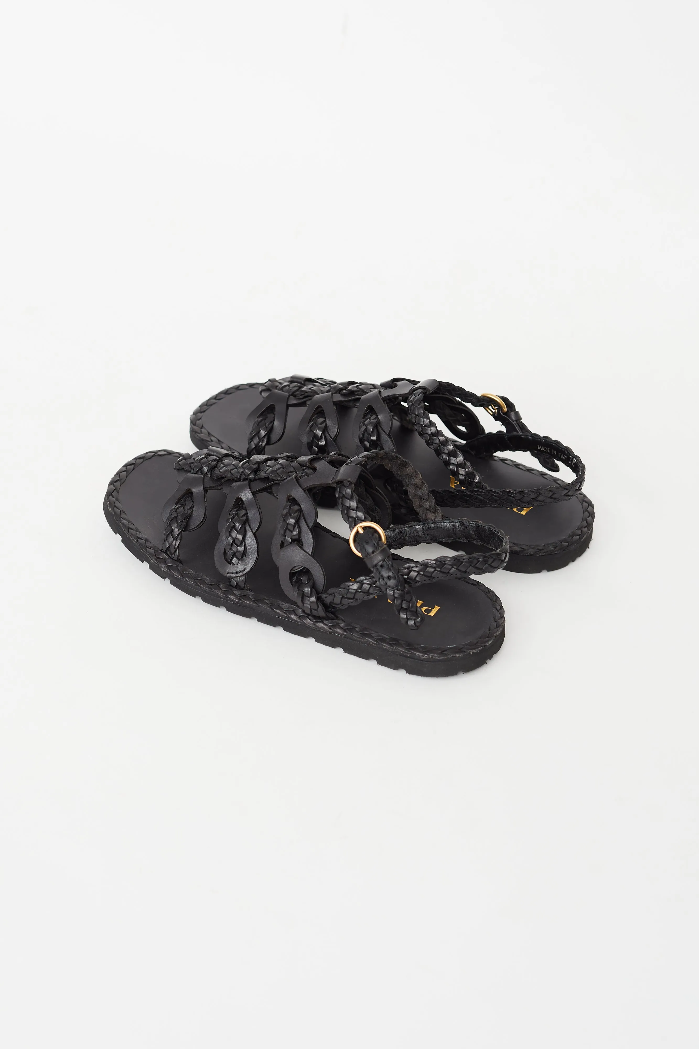 Black Braided Fisherman Sandal