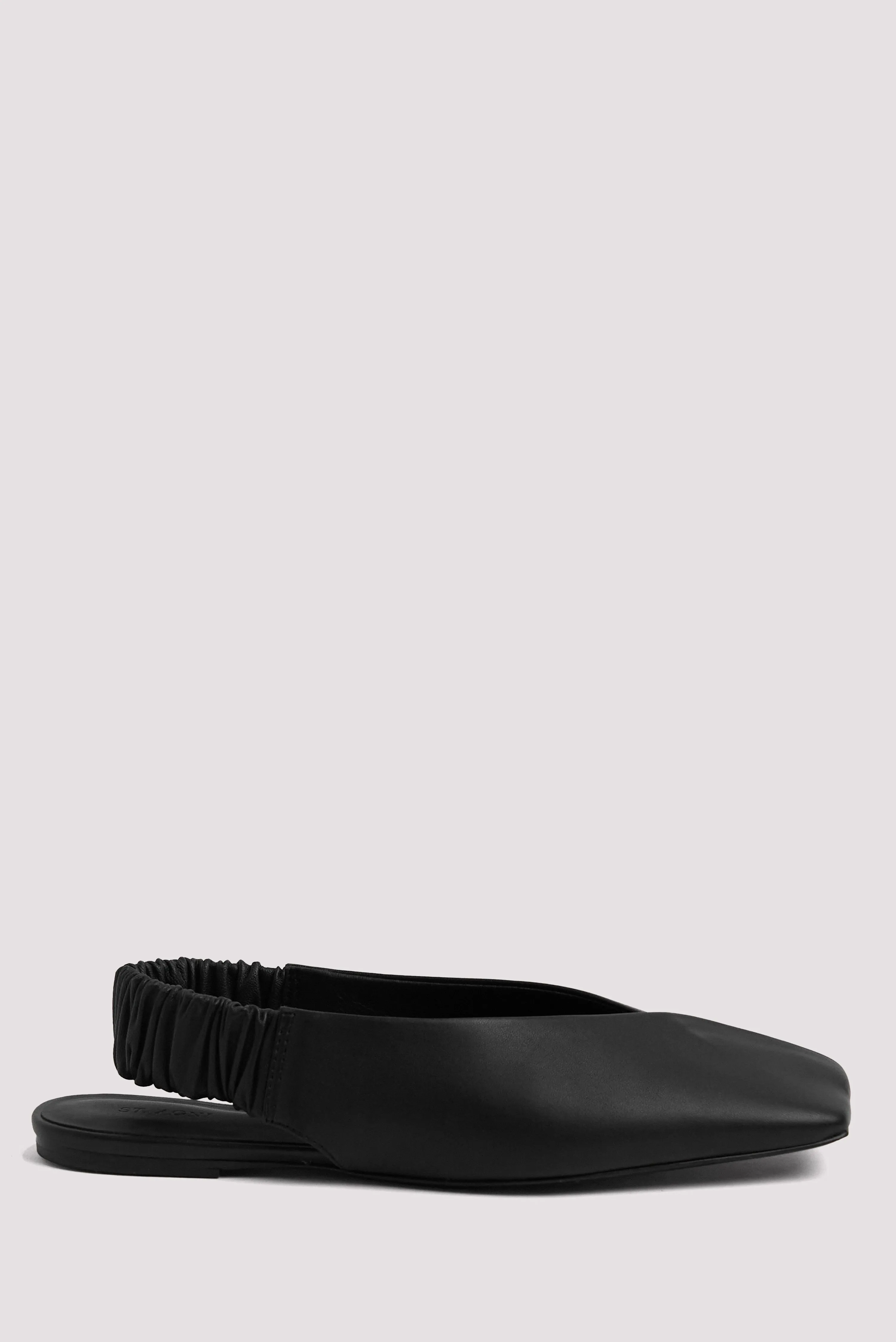 Black Envelope Sling Back Flat