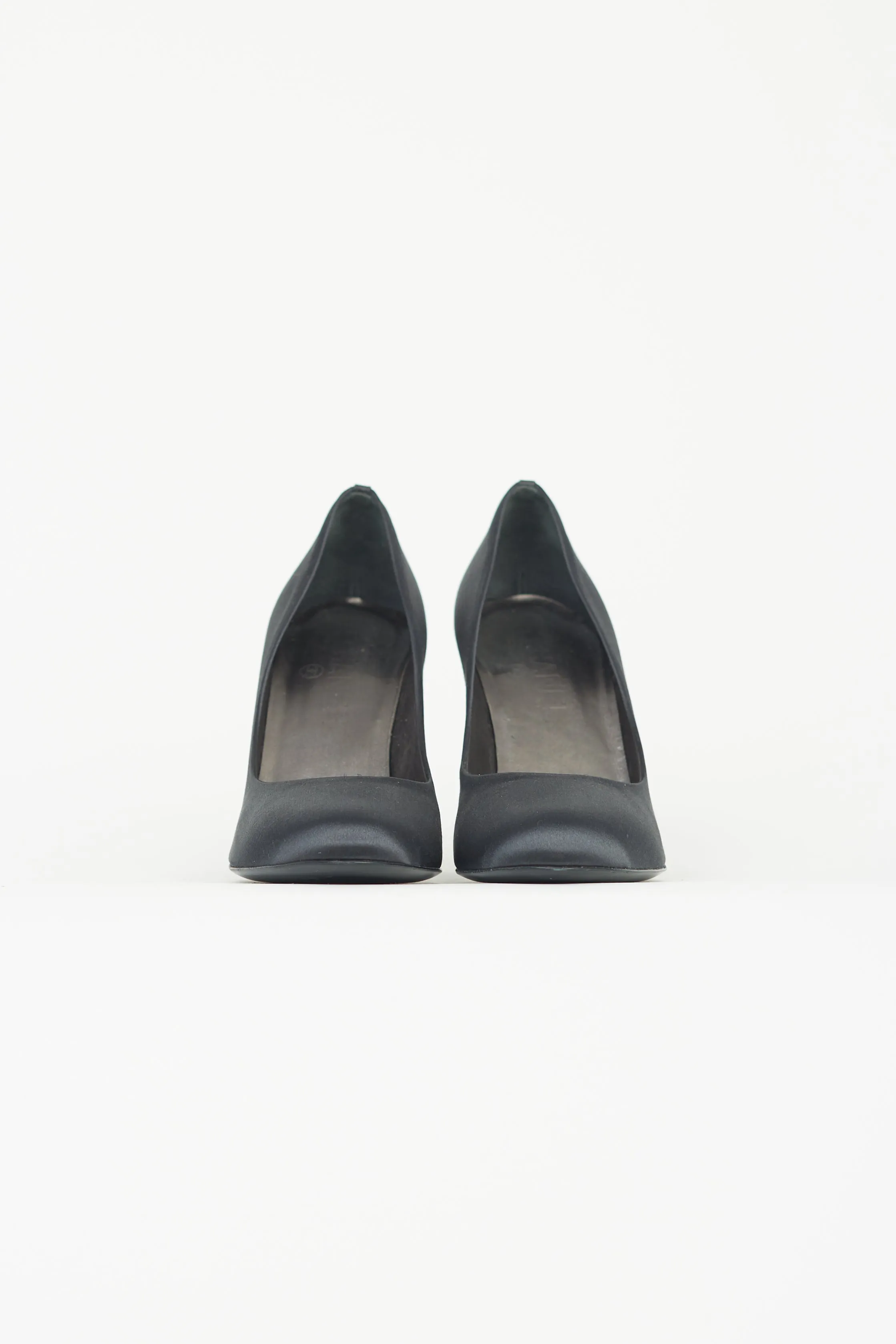 Black Satin Pump Heel