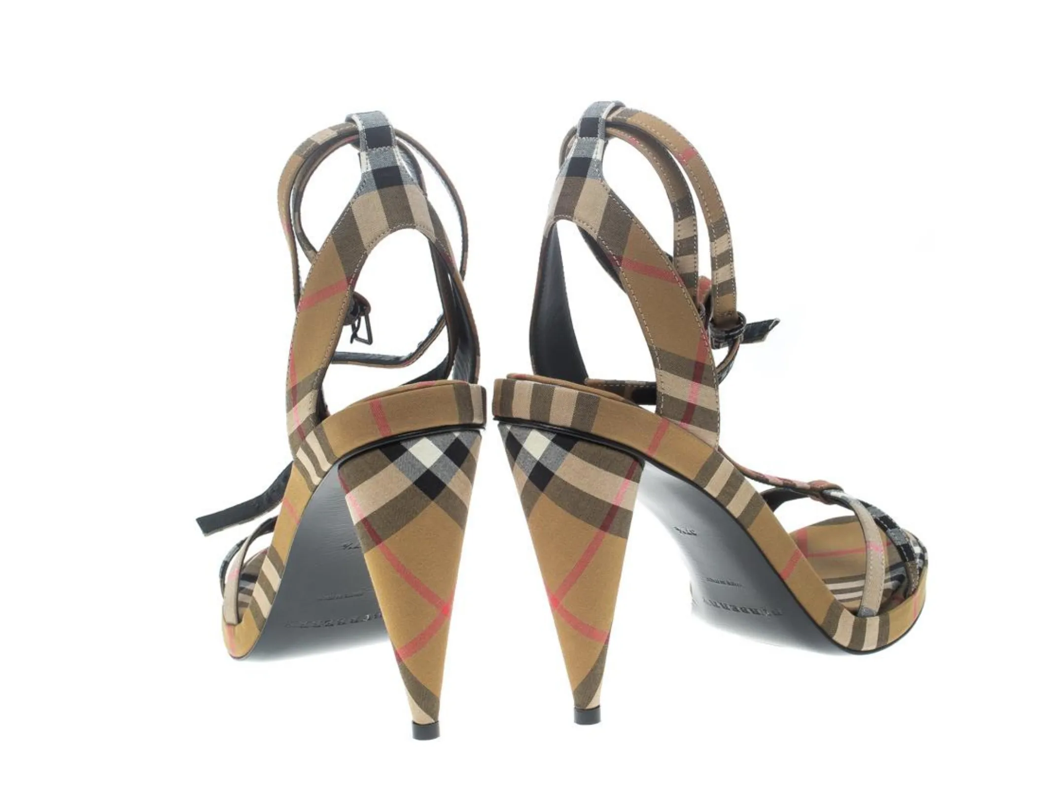 BURBERRY NOVA CHECK HANS T-STRAP SANDALS