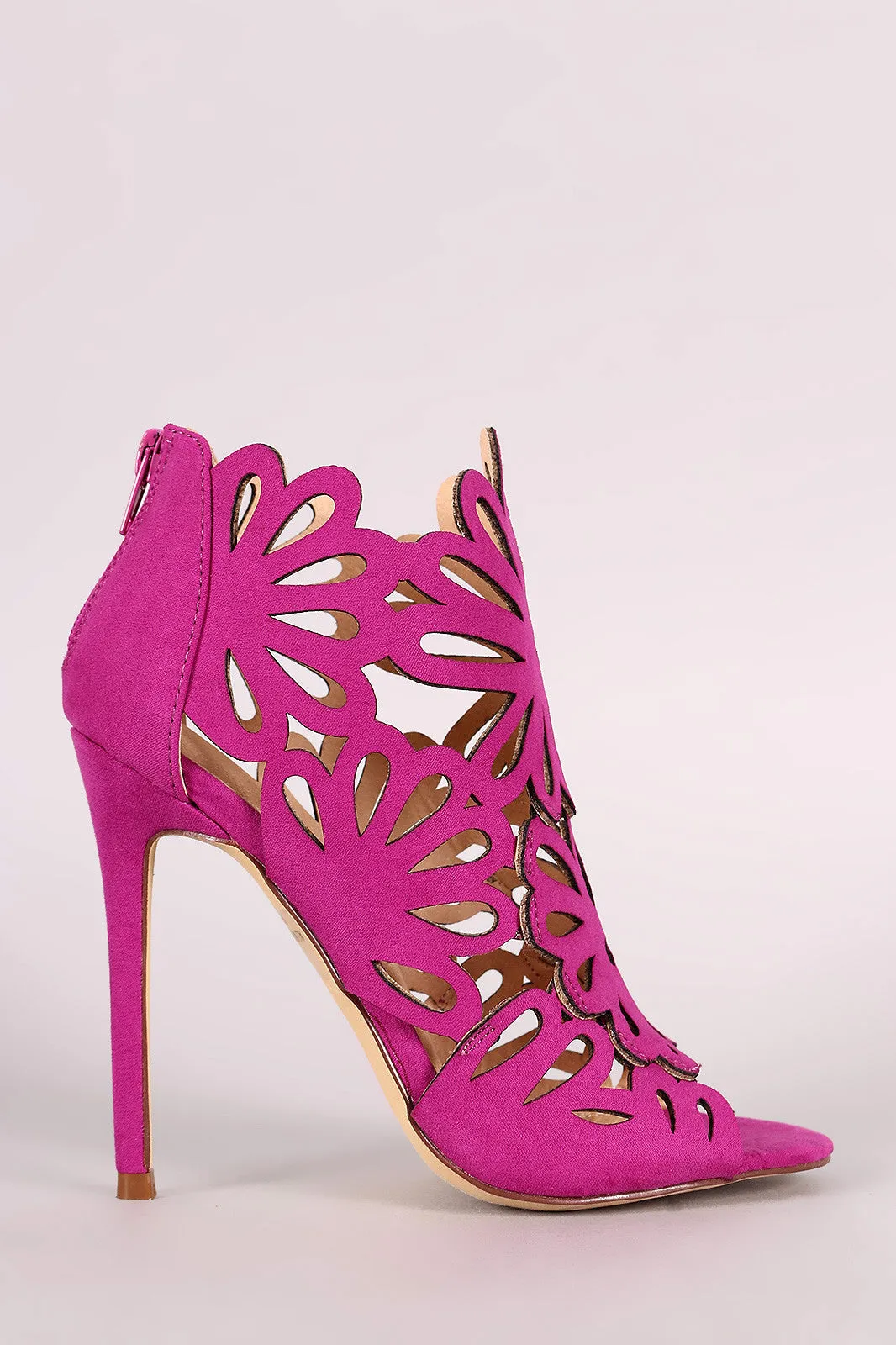 Caged Floral Lasercut Stiletto Heel