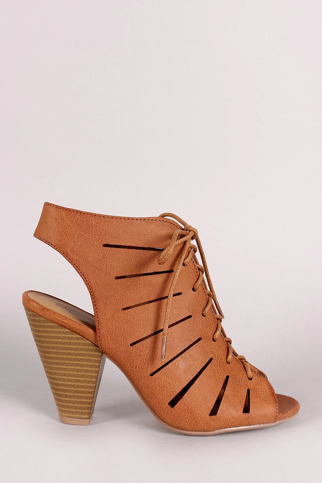 City Classified Cutout Lace-Up Mule Heel