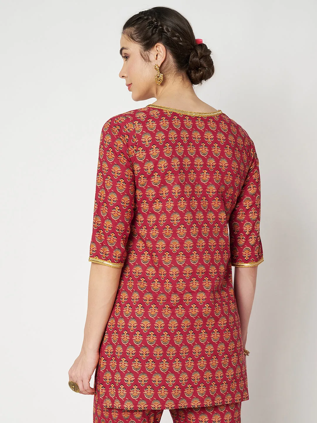 Cotton Printed Embellished Kurti