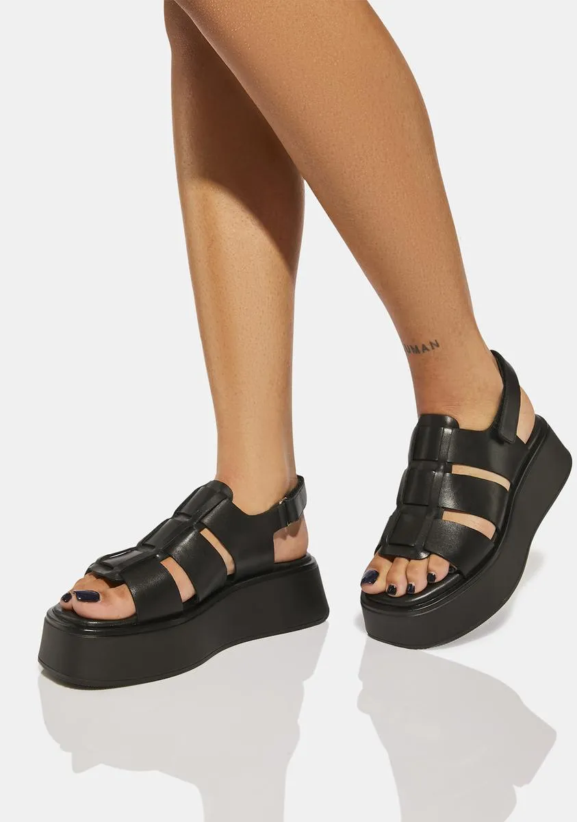 Courtney Leather Platform Sandals