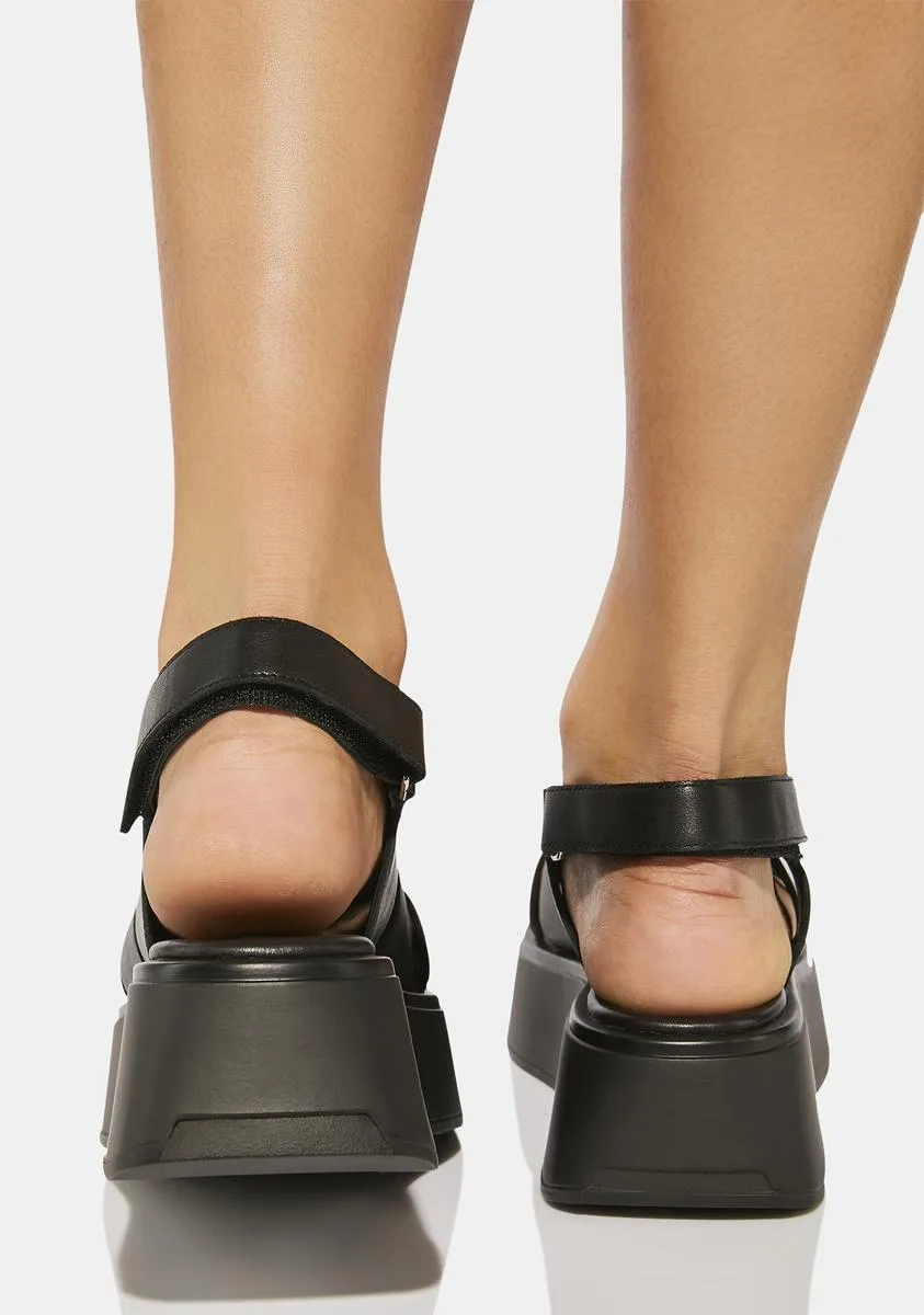 Courtney Leather Platform Sandals