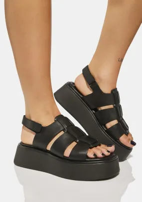 Courtney Leather Platform Sandals