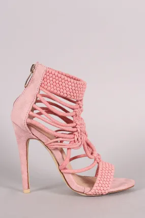 Crochet Woven Open Toe Heel