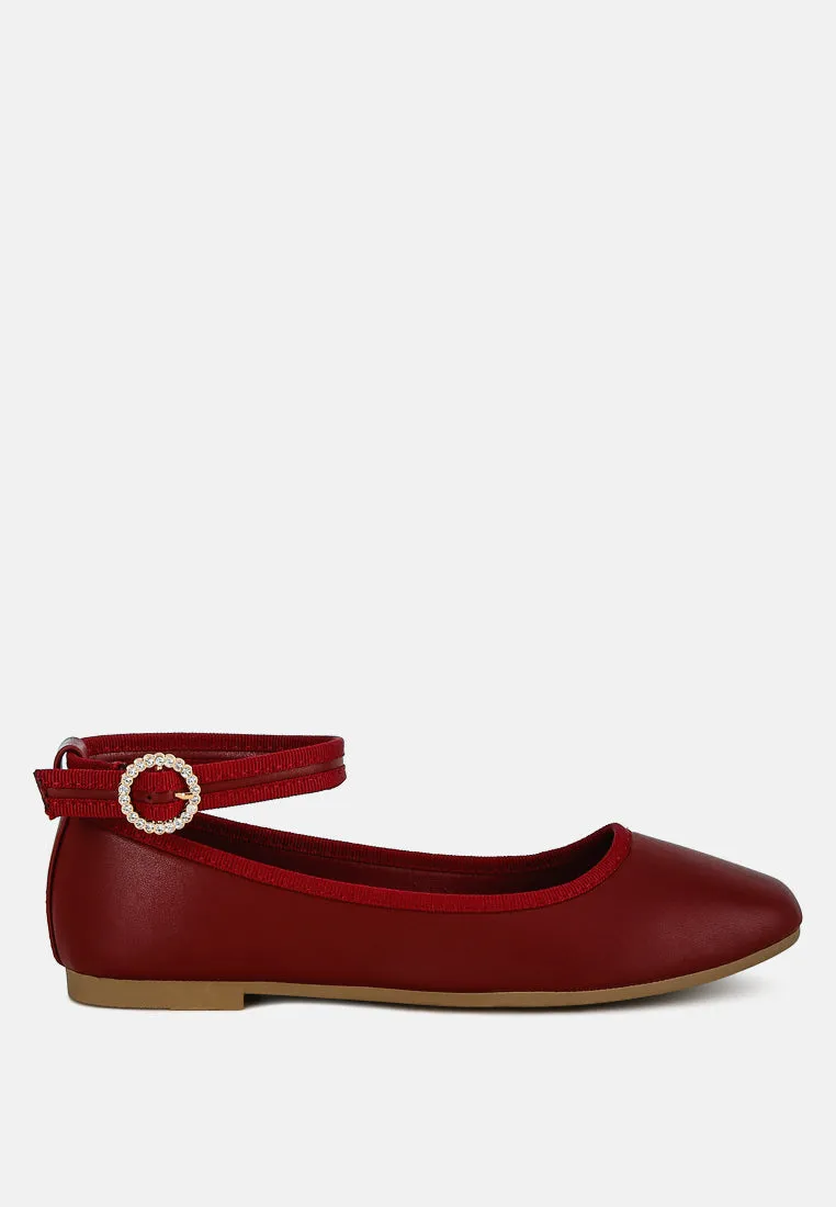 Danseur Ankle Strap Detail Ballet Flats