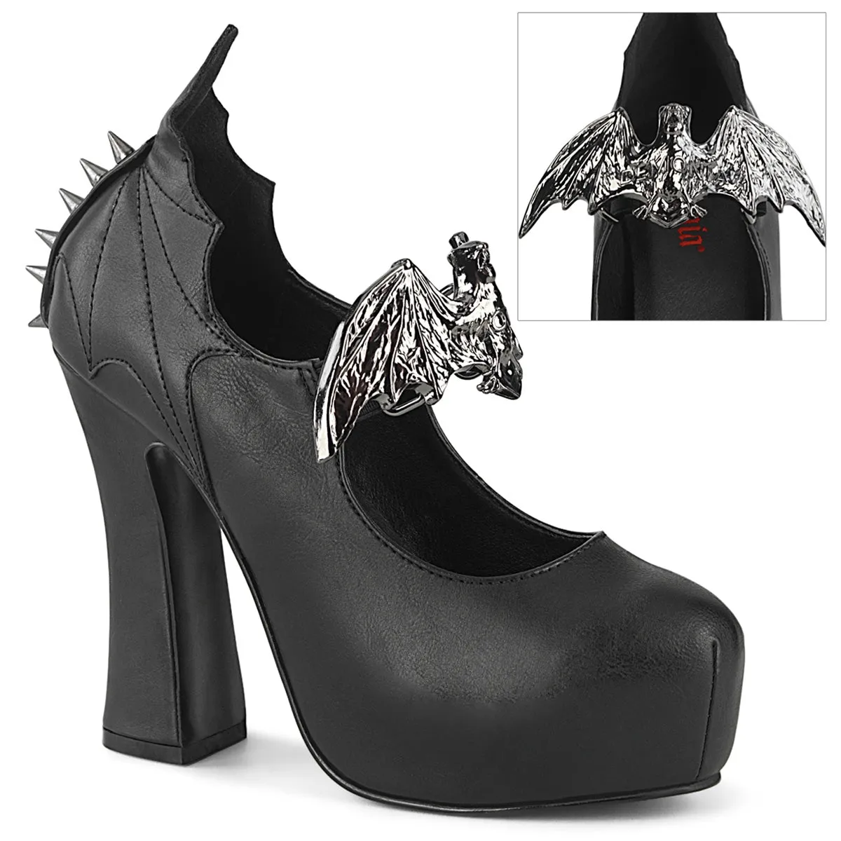 Demon Platform Heels Black PU