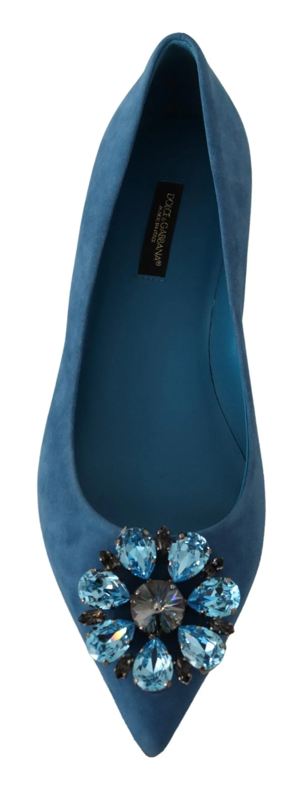 Dolce & Gabbana Elegant Crystal-Embellished Suede Flats