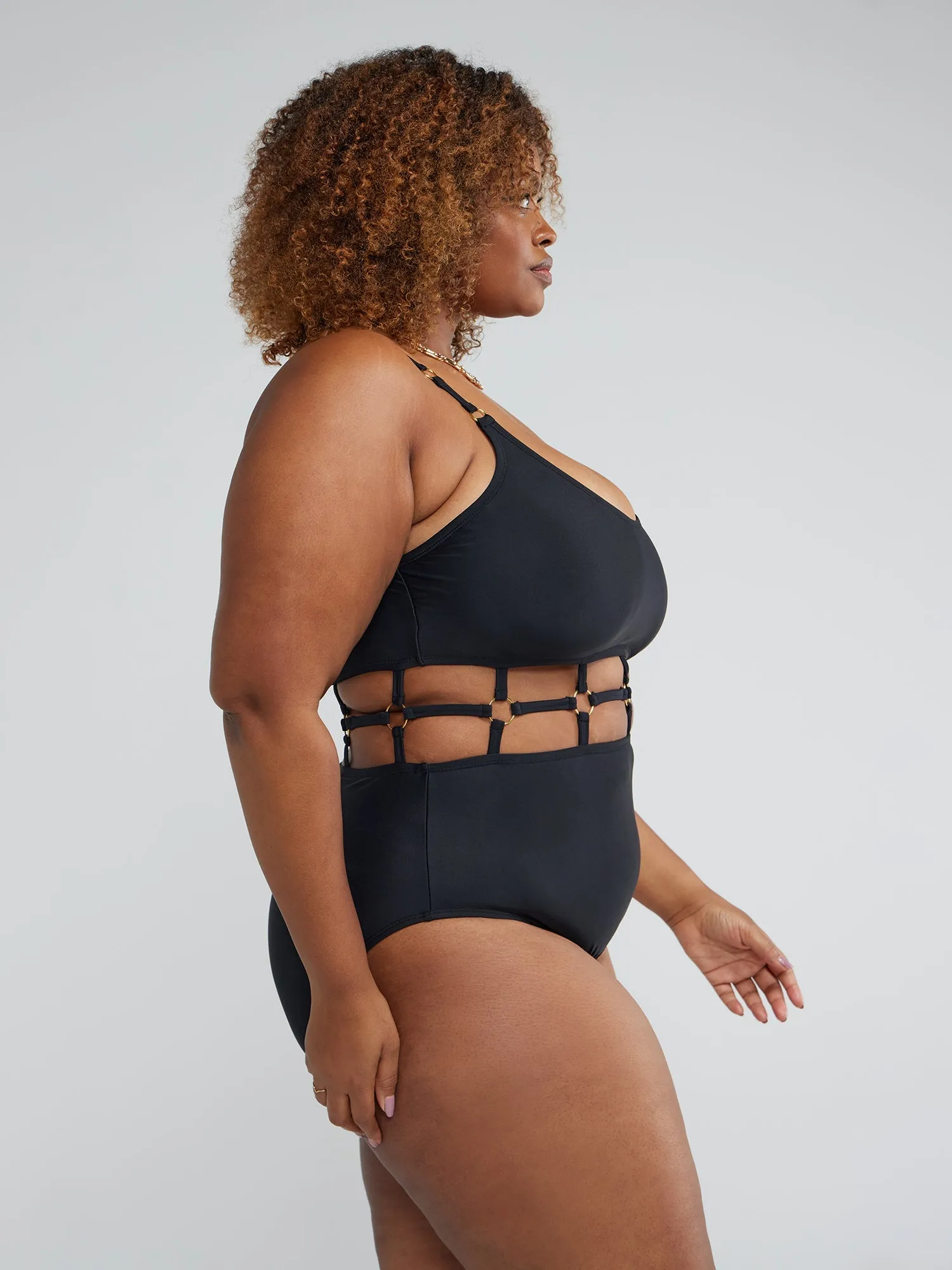 Fashion To Figure - Caged Detail One-Piece Swimsuit