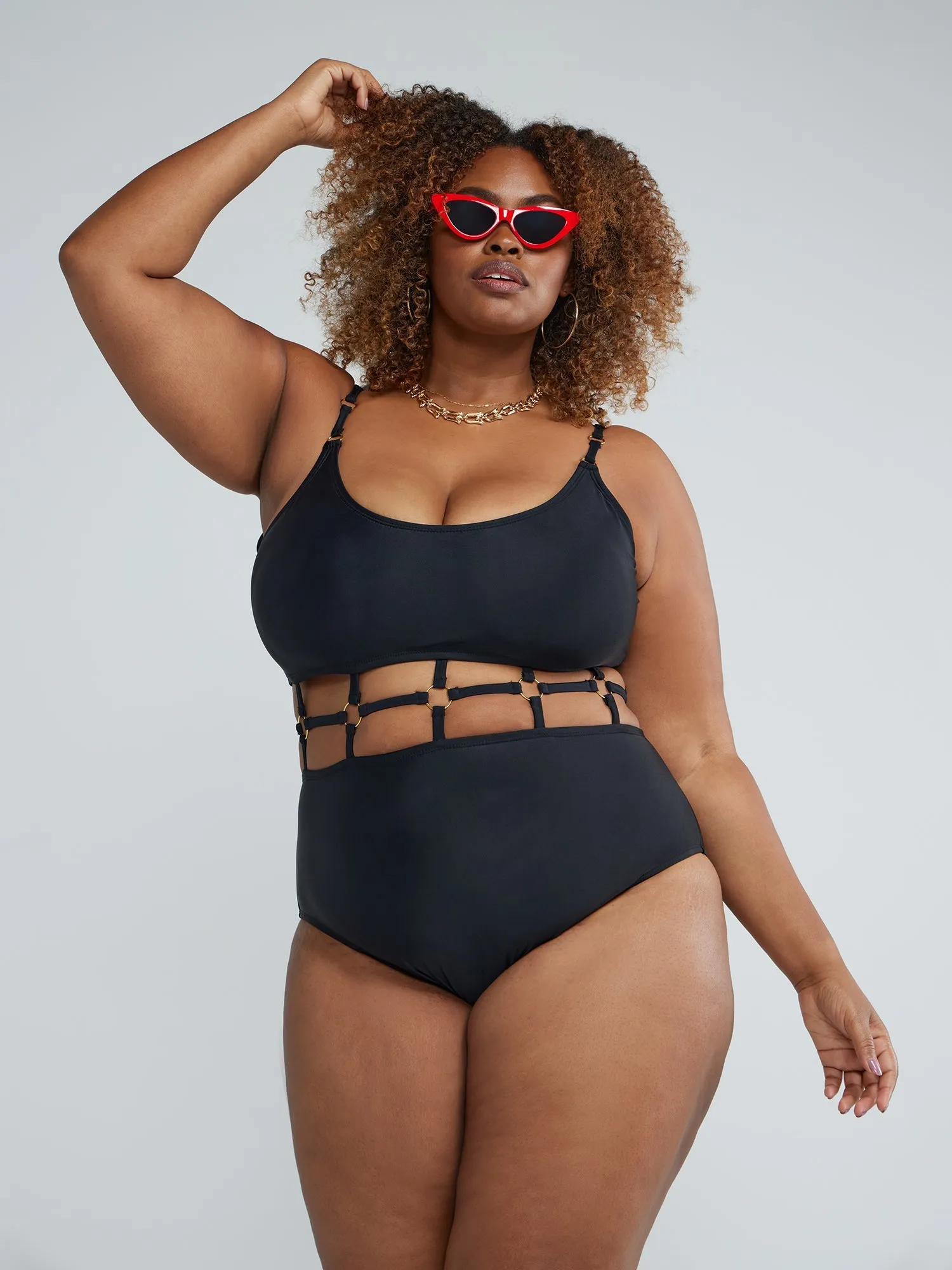 Fashion To Figure - Caged Detail One-Piece Swimsuit