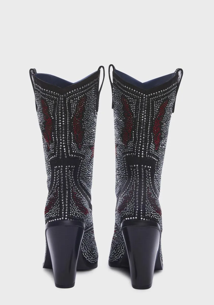 Hype Me Up Rhinestone Cowboy Boots