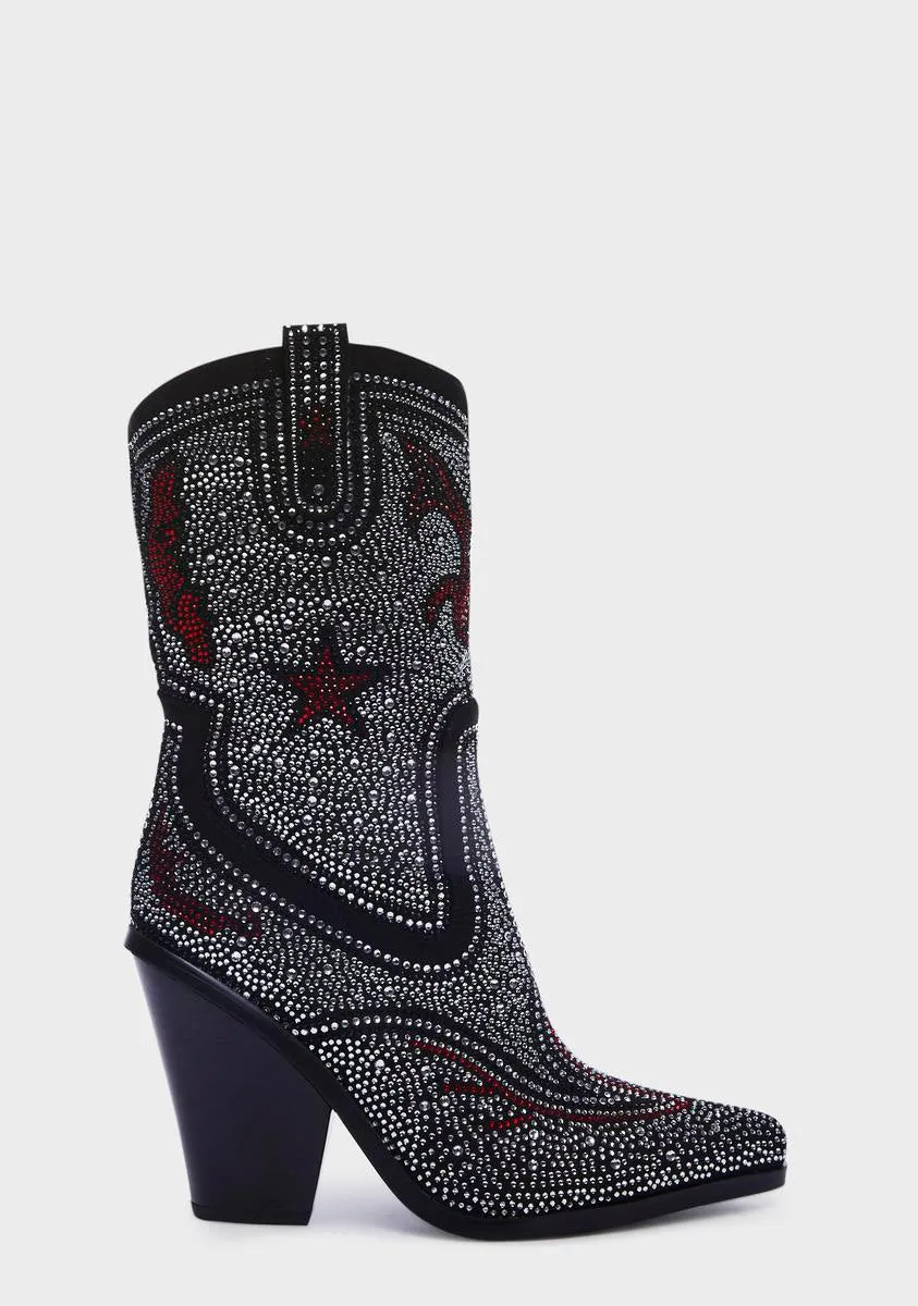 Hype Me Up Rhinestone Cowboy Boots