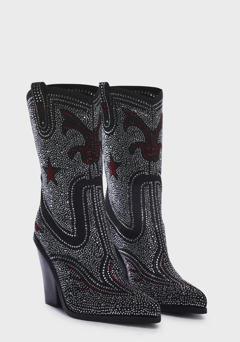 Hype Me Up Rhinestone Cowboy Boots