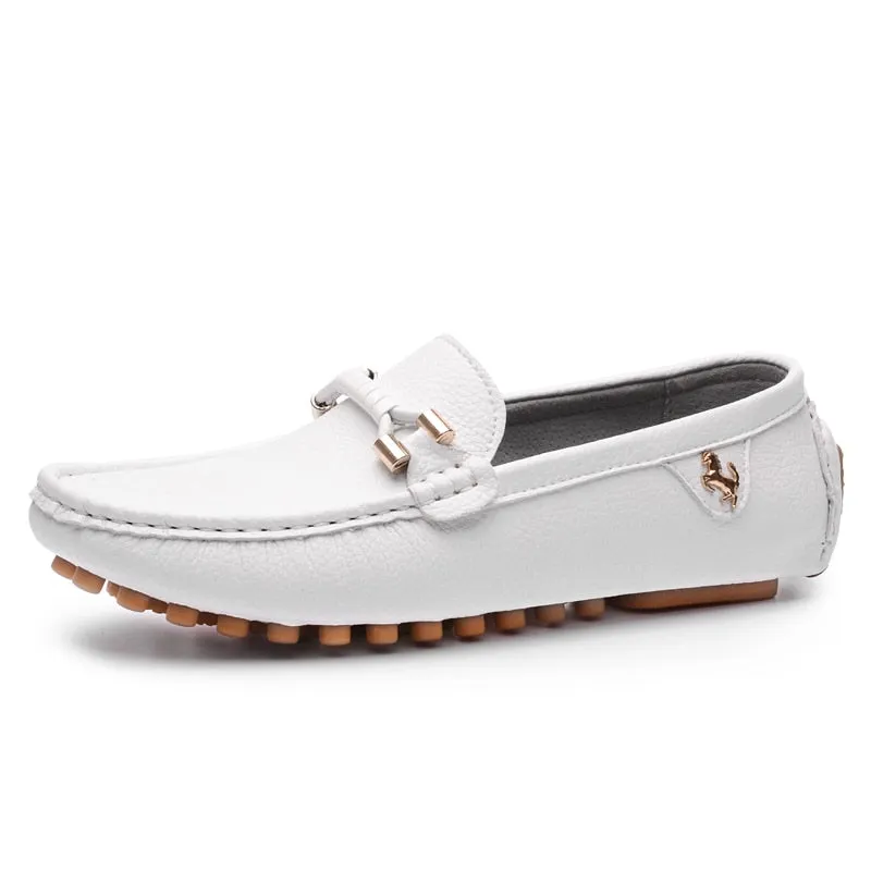 Jinquedai White Loafers for Men Size 48 Slip on Shoes Driving Flats Casual Moccasins for Men Comfy Male Loafers