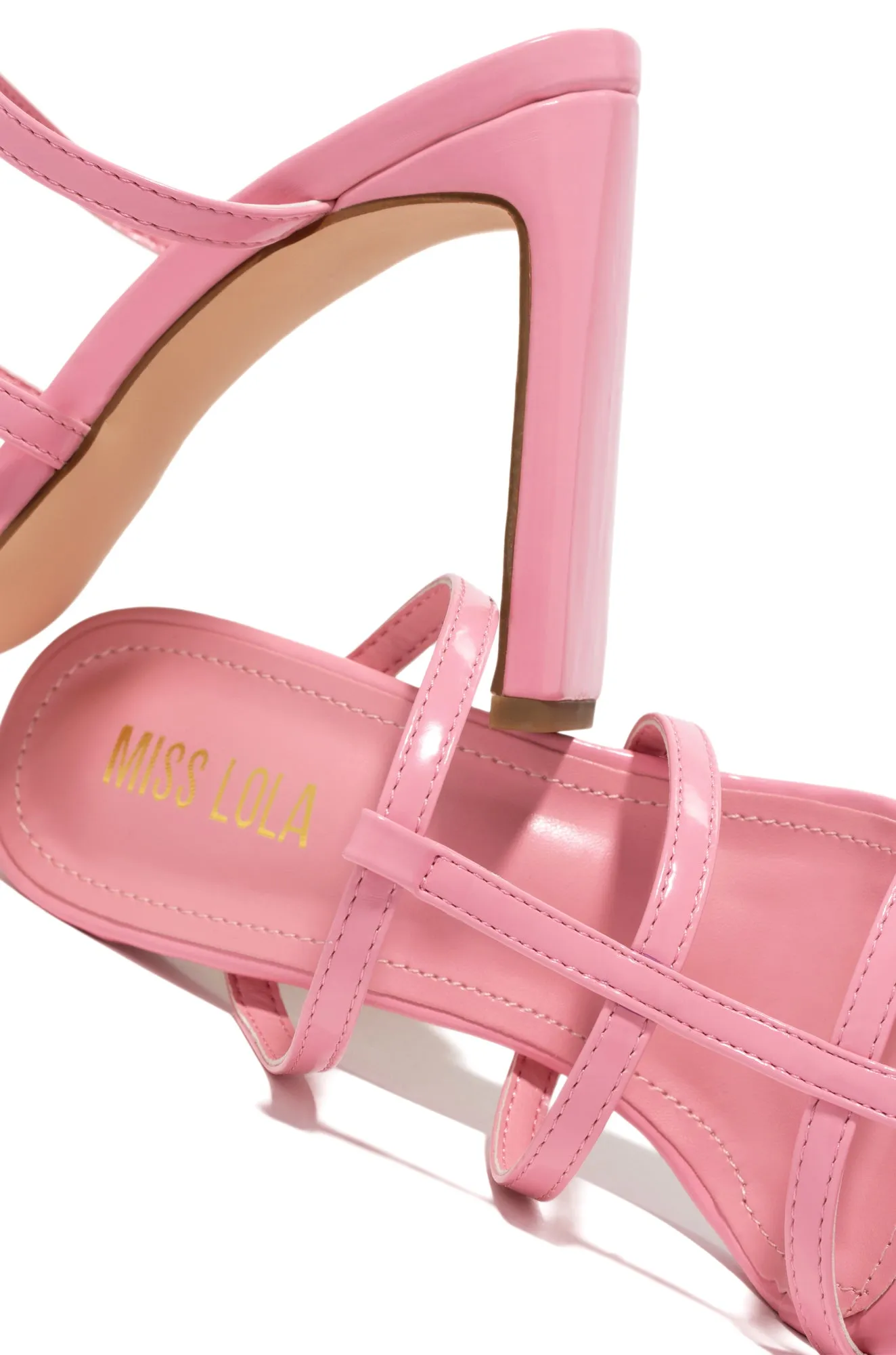 Karly Caged High Heel Mules - Pink