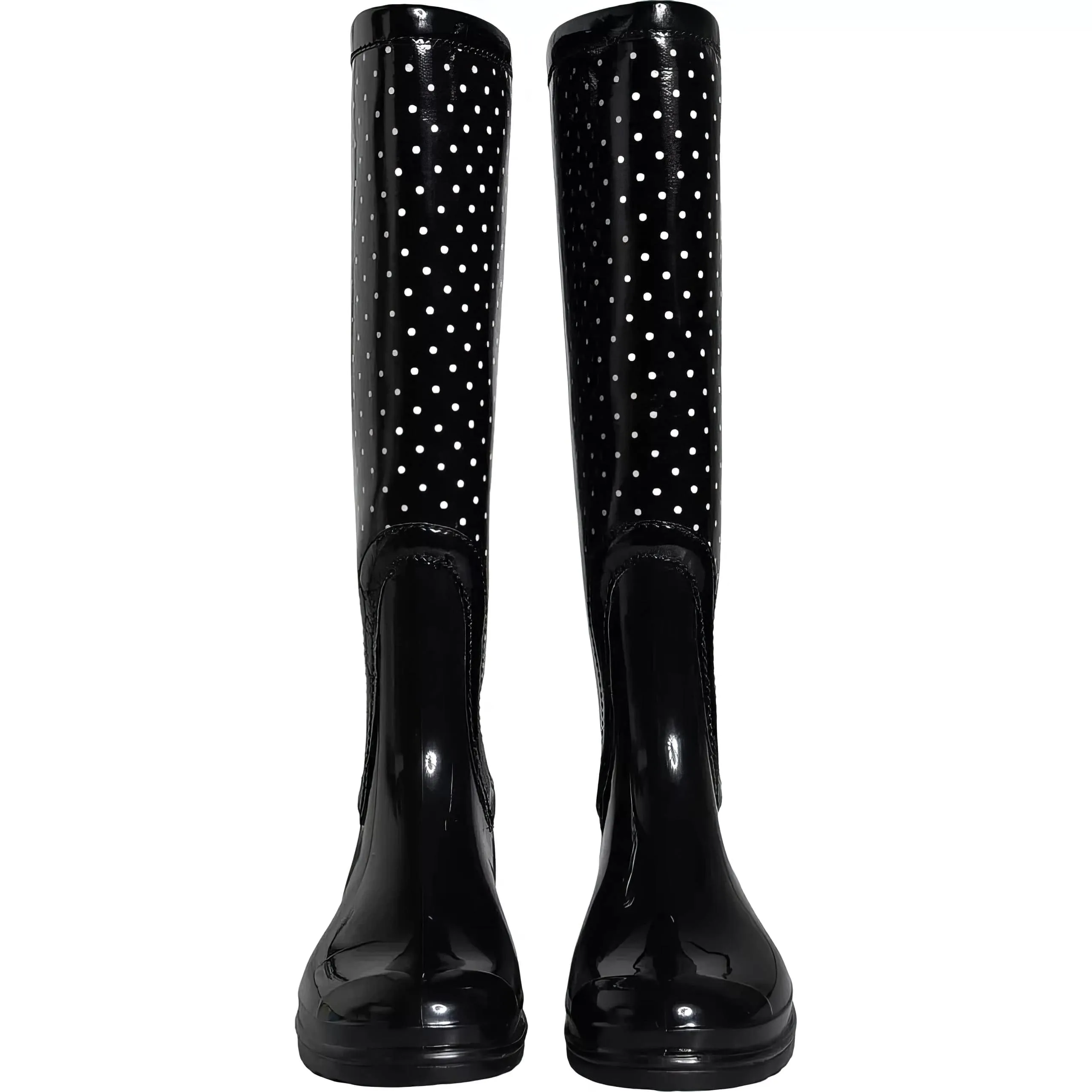 Knee-High Polka Dot Rain Boots