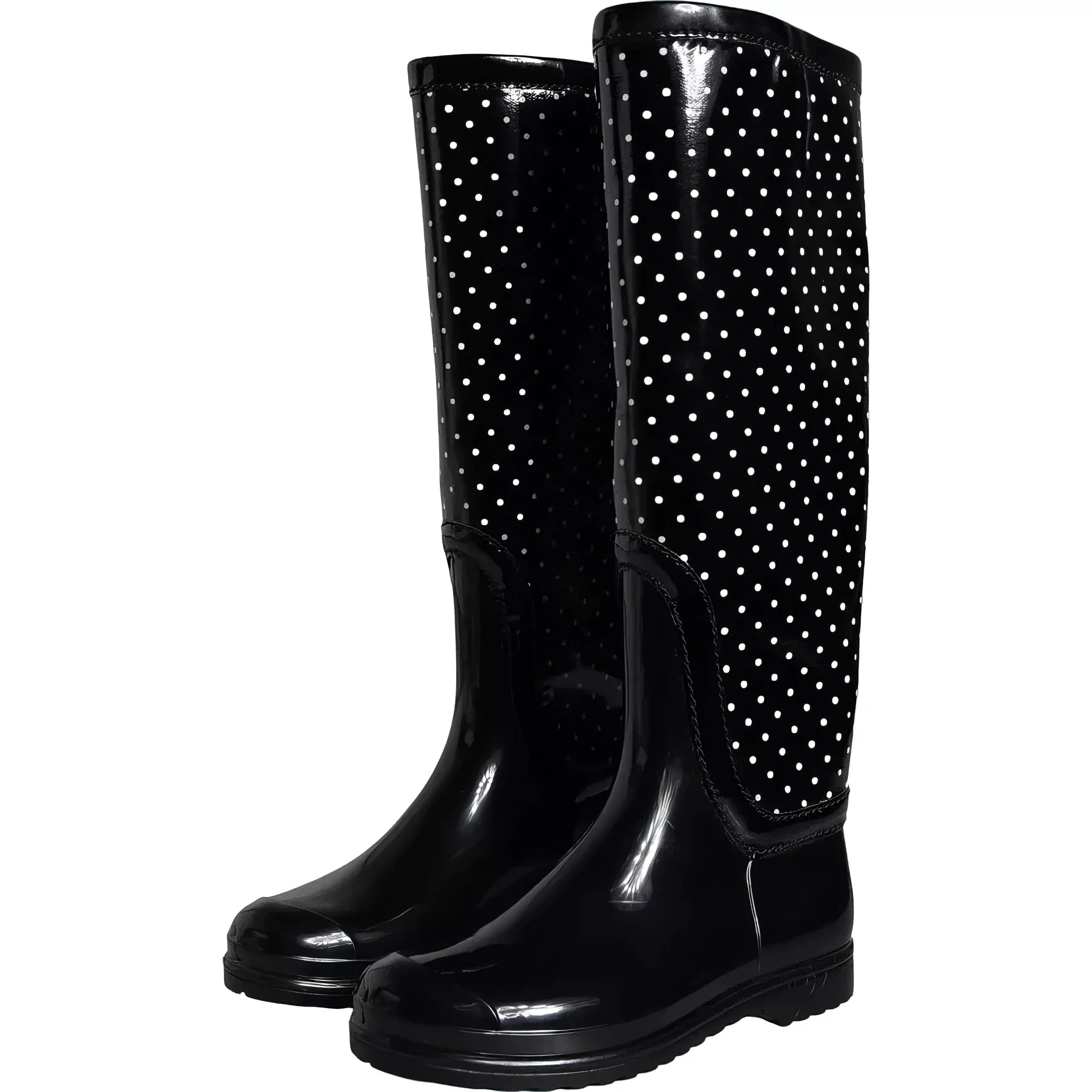 Knee-High Polka Dot Rain Boots