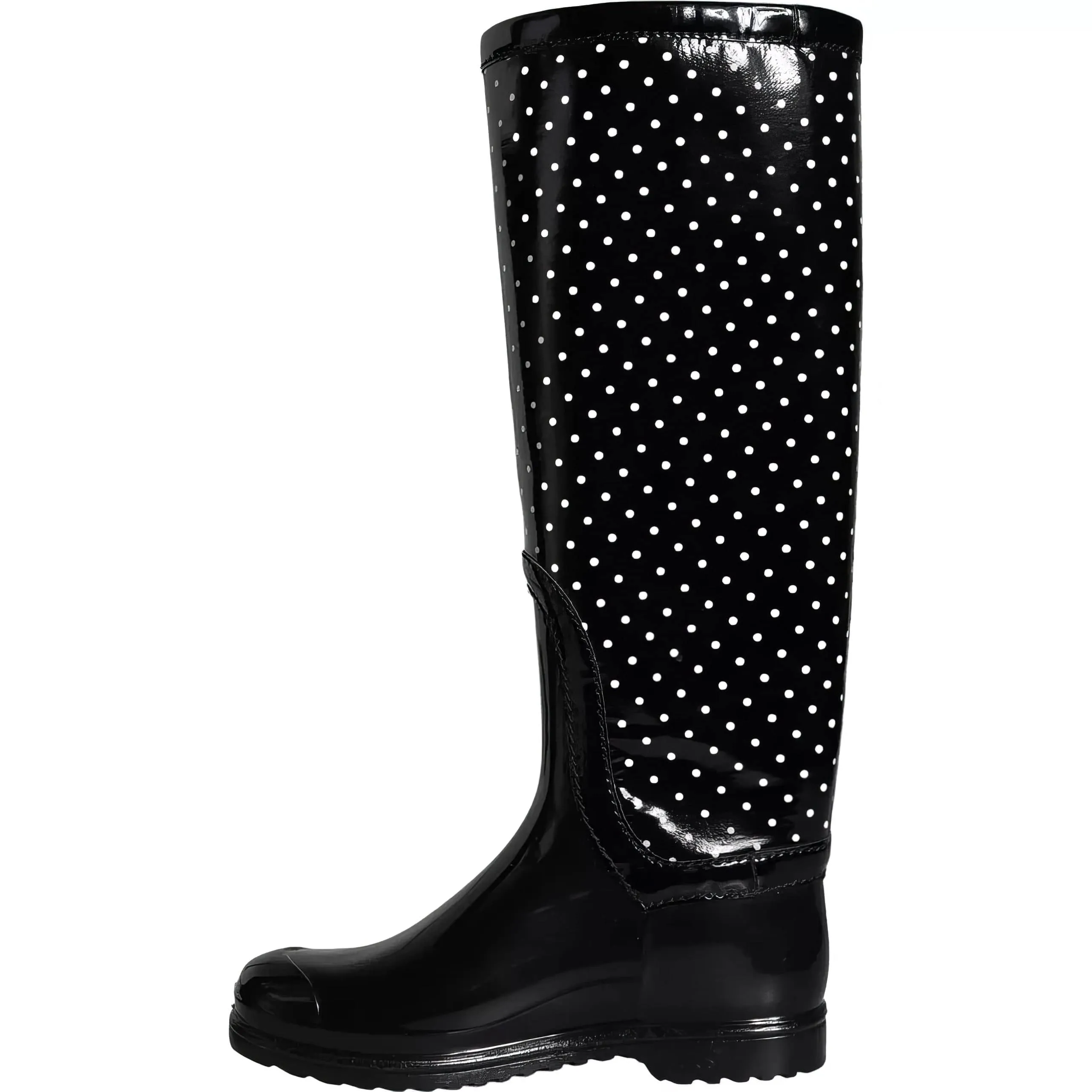 Knee-High Polka Dot Rain Boots