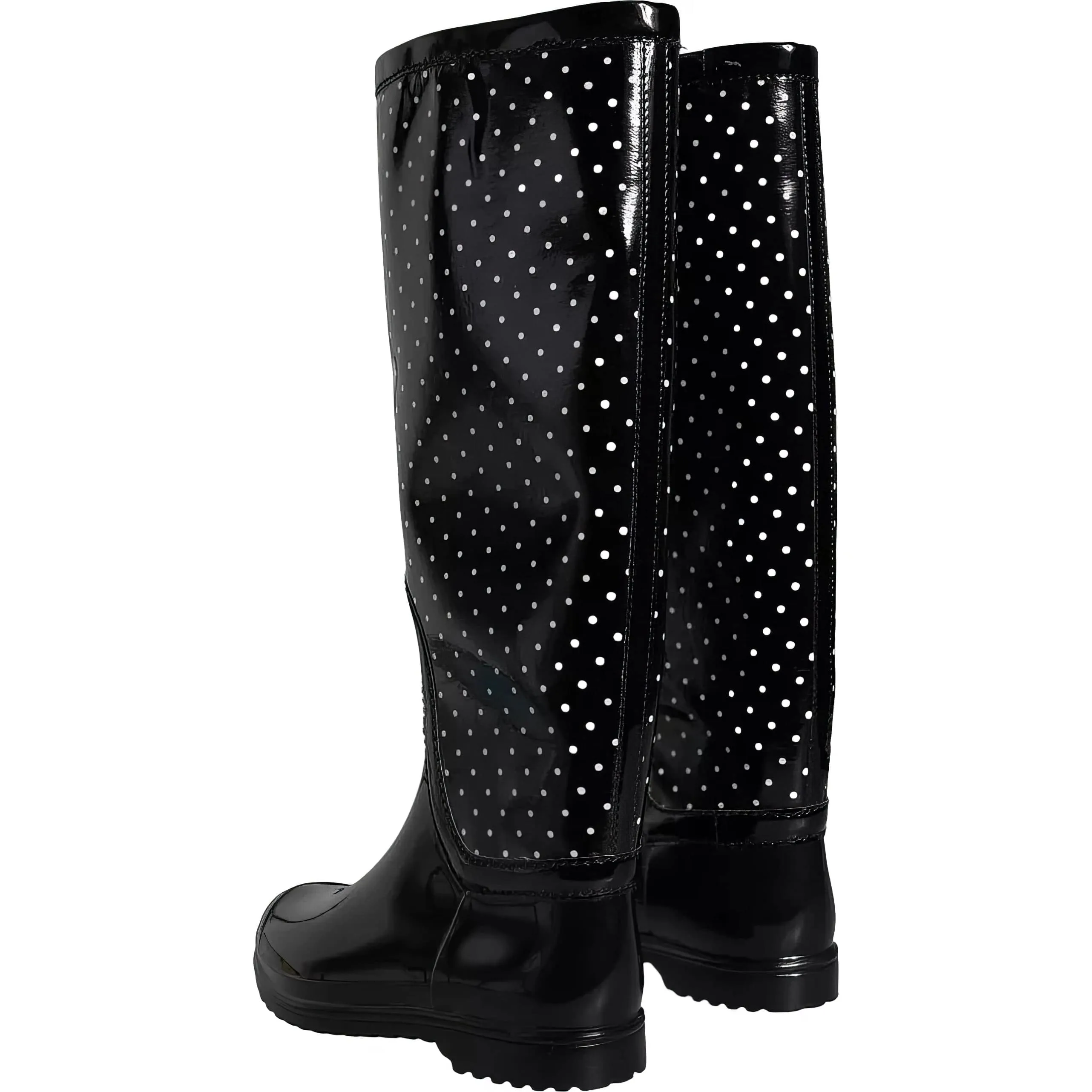 Knee-High Polka Dot Rain Boots