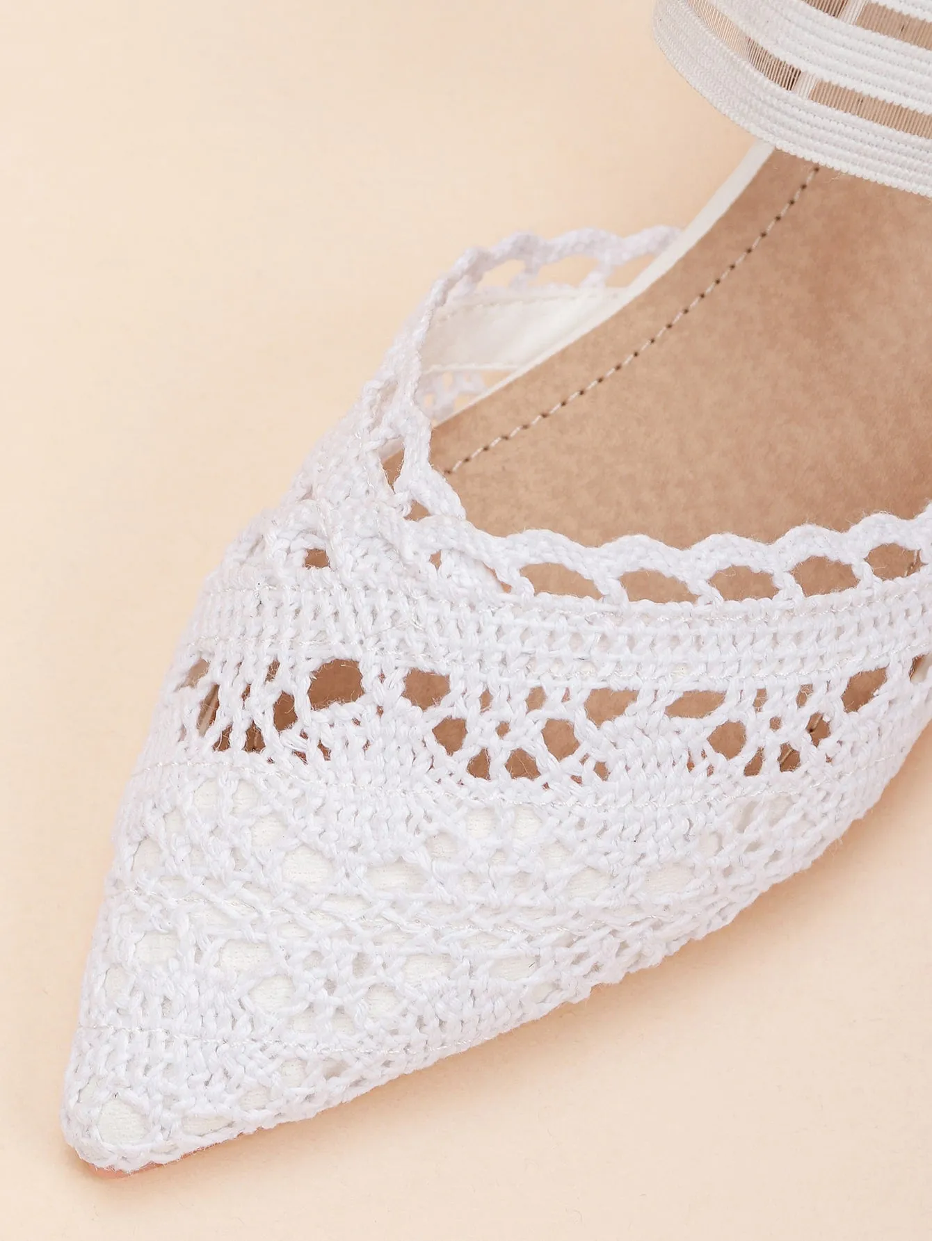 Lace Detail Slingback Flats