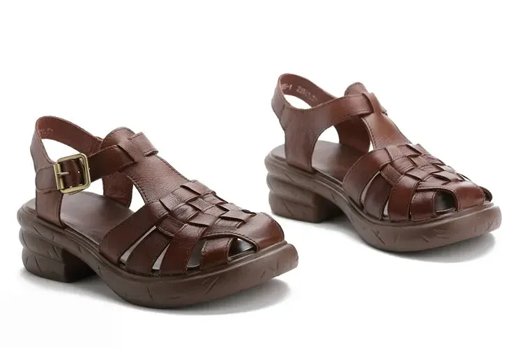 Leather Strappy Fisherman Sandals