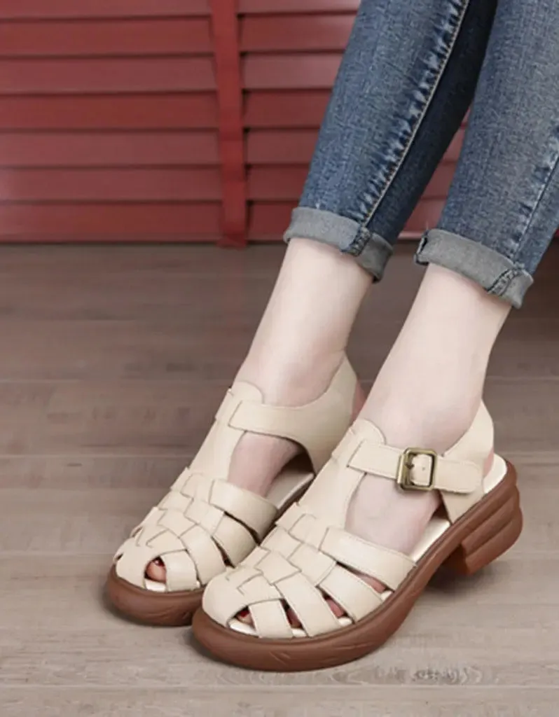 Leather Strappy Fisherman Sandals