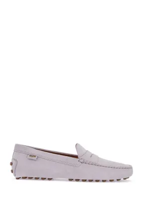 LIGHT GREY SUEDE LEATHER DRIVING MOCCASIN