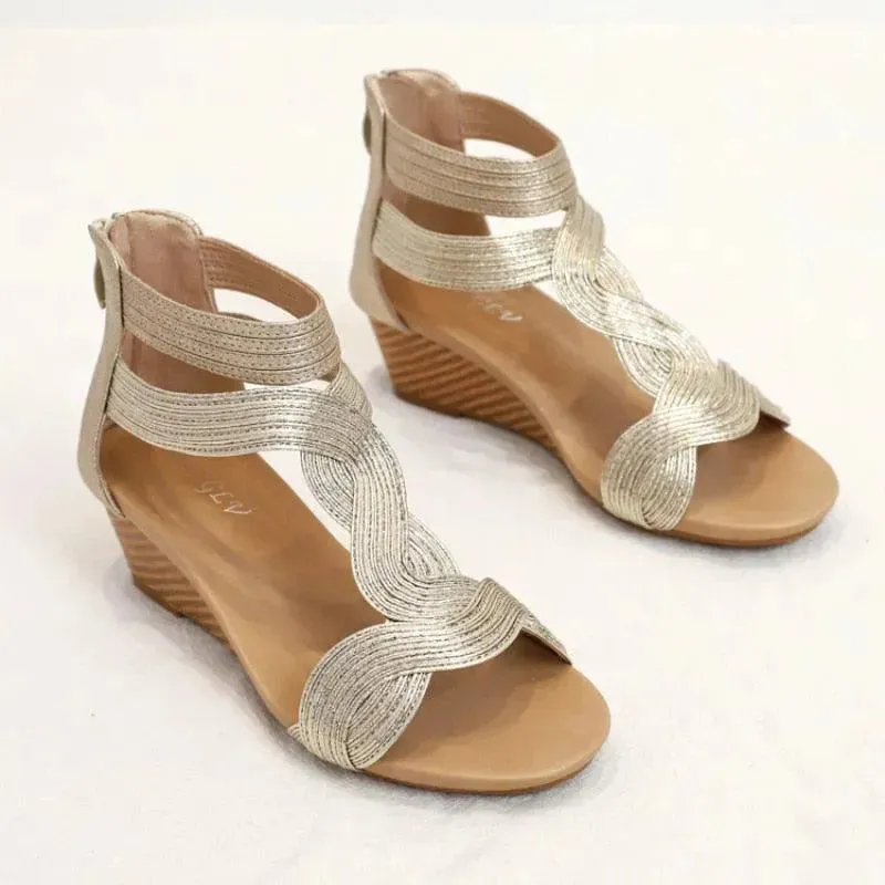 Low Heel Wedge Sandal Shoes