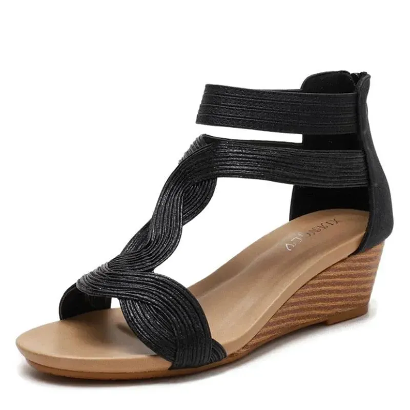 Low Heel Wedge Sandal Shoes