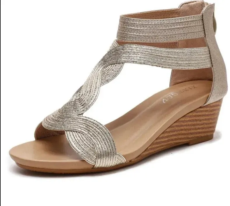 Low Heel Wedge Sandal Shoes