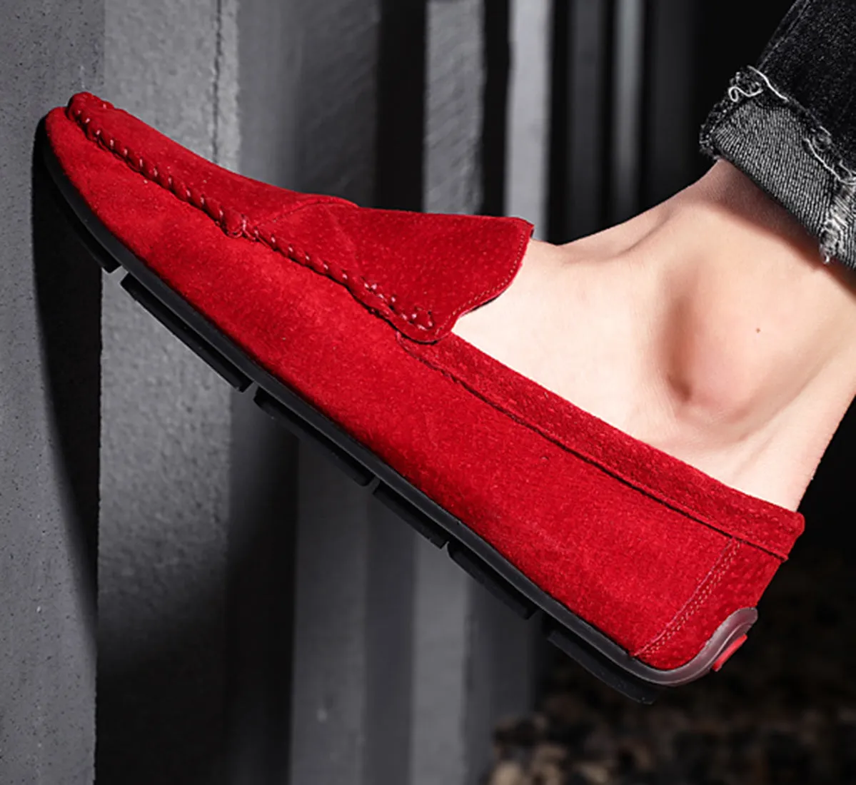 Men's Suede Stitching Driving Moccasins