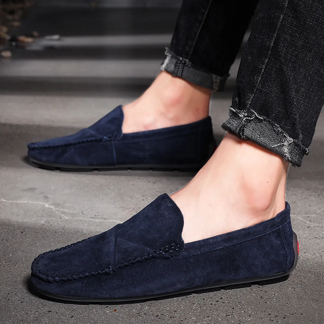 Men's Suede Stitching Driving Moccasins