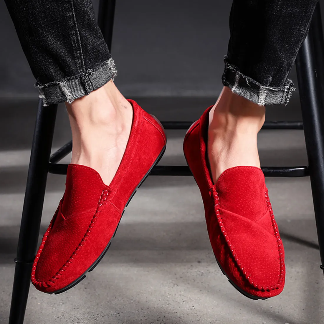 Men's Suede Stitching Driving Moccasins