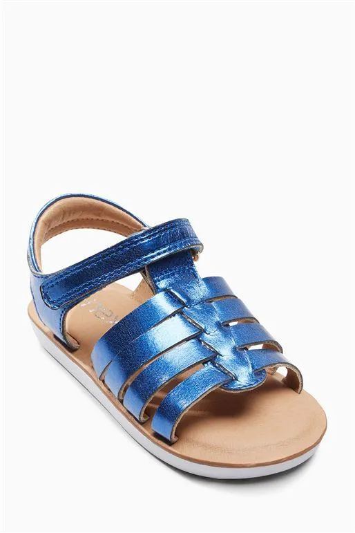 Next Baby Girls Blue Metallic Fisherman Sandals