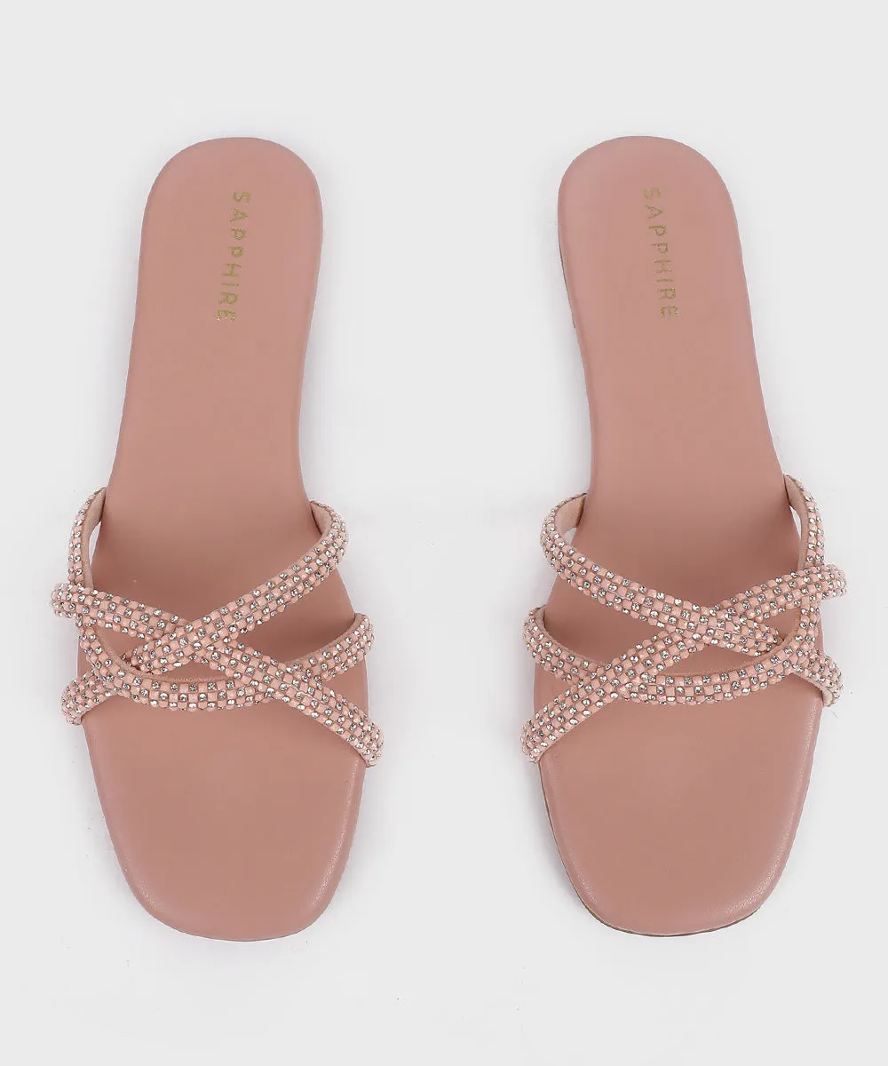 Pink Embellished Flats