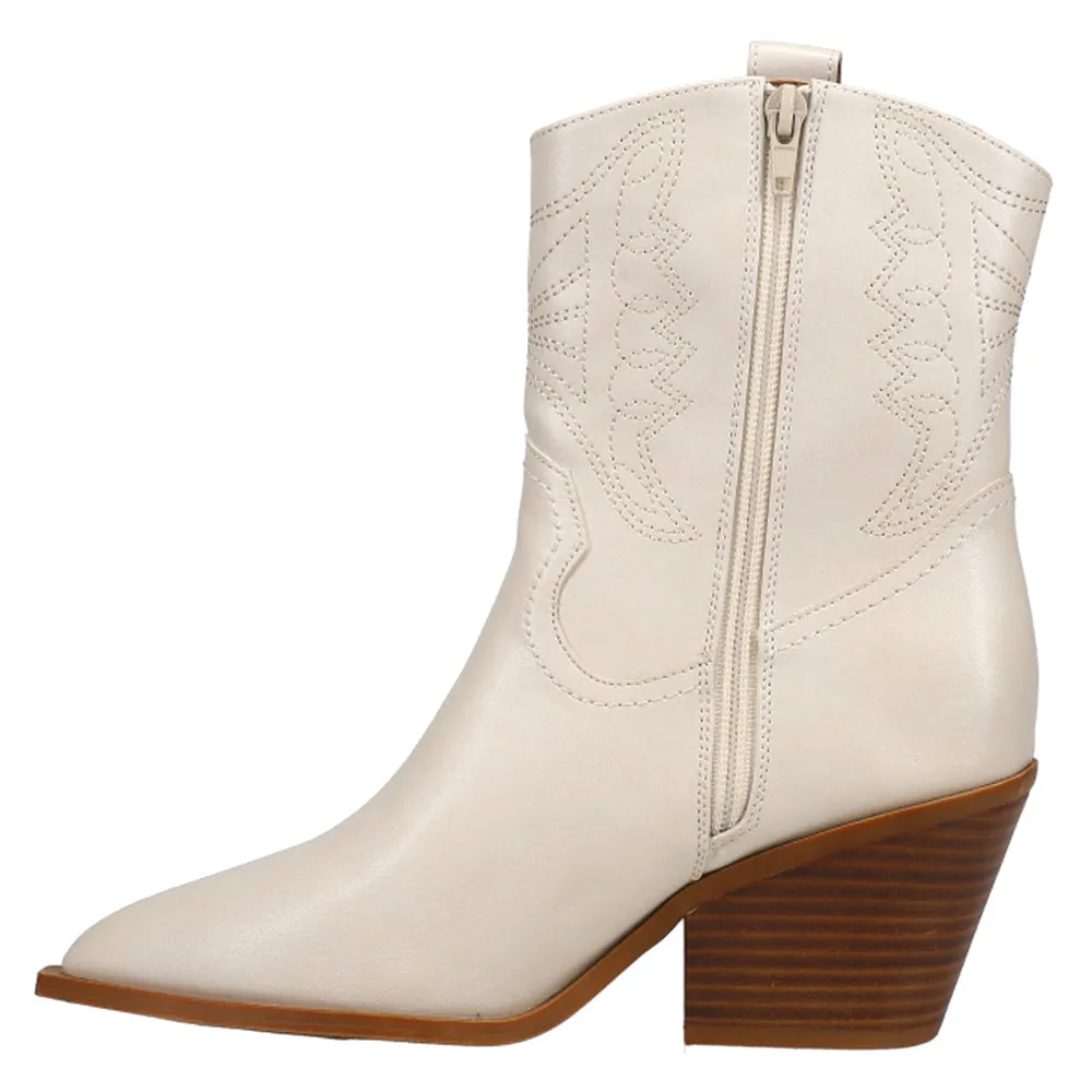 Rowdy Embossed Snip Toe Cowboy Booties