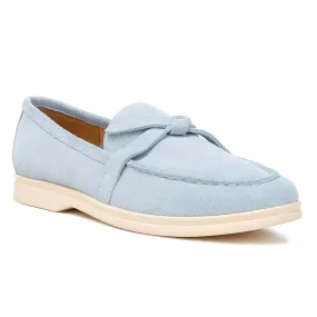 Suede Knot Detailed Loafers