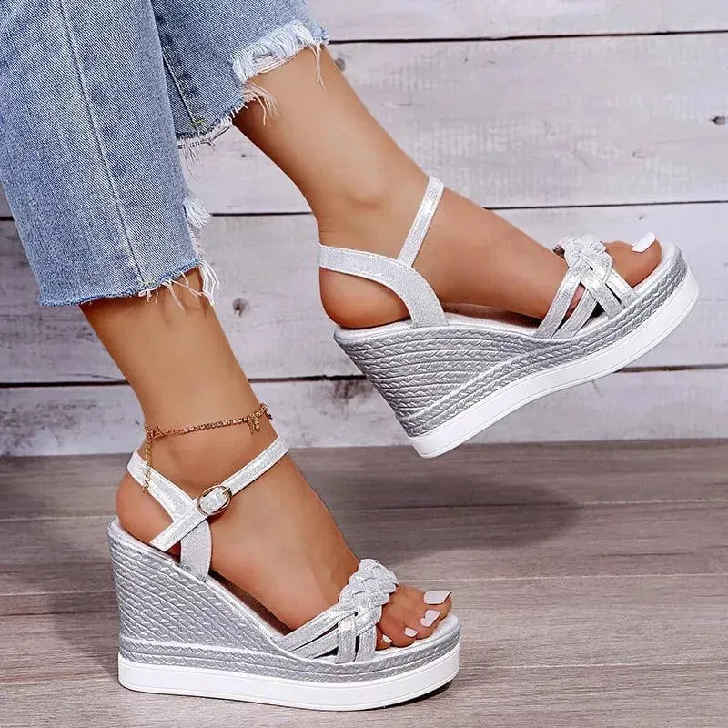 Summer Peep Toe Wedge Shoes