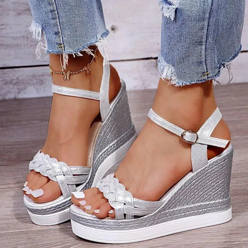 Summer Peep Toe Wedge Shoes