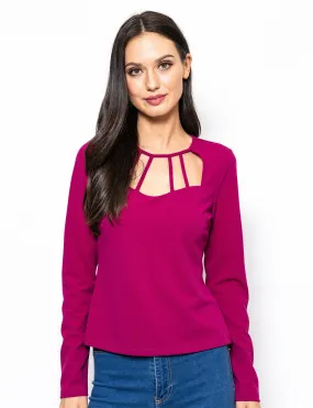 Sweet Beauty Caged Neck Molly Blouse