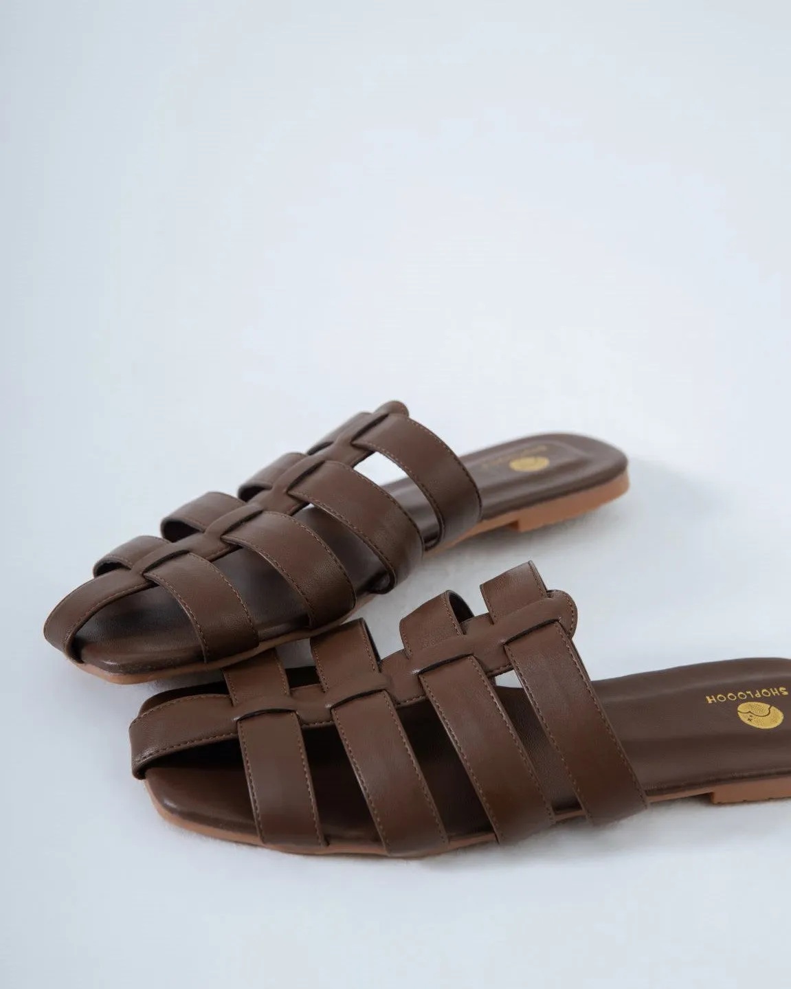 Tessa Leather Fisherman Sandals (Brown)