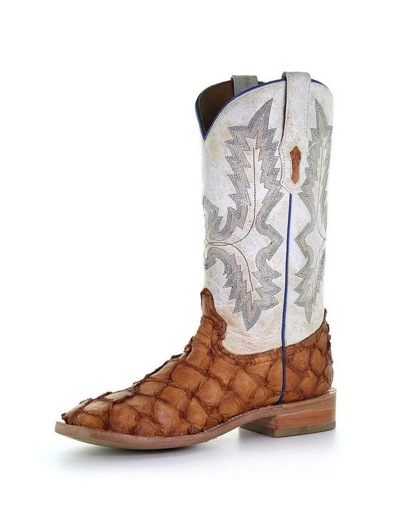 White & Brown Pirarucu Boot