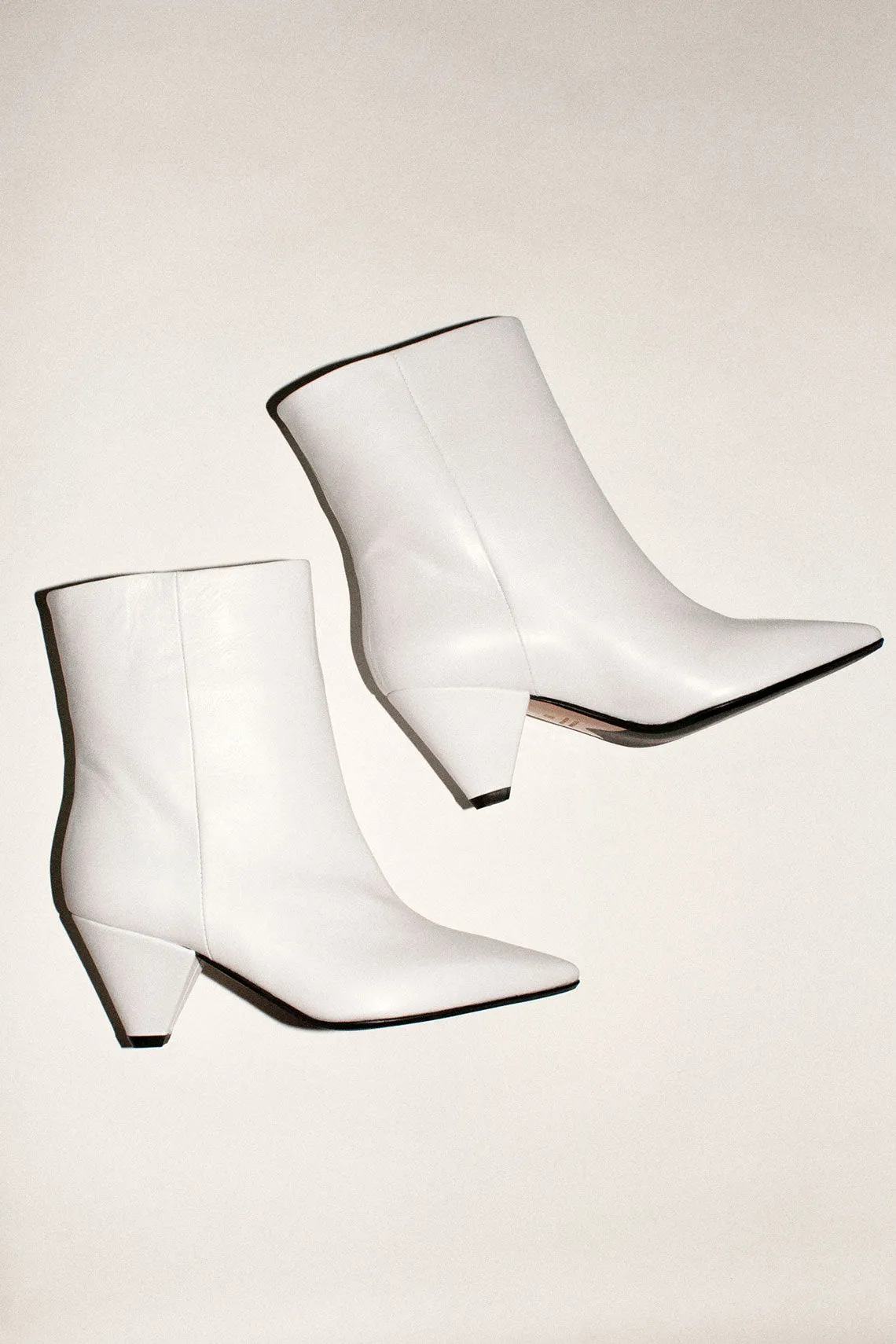 White Leather Pauline Ankle Boot