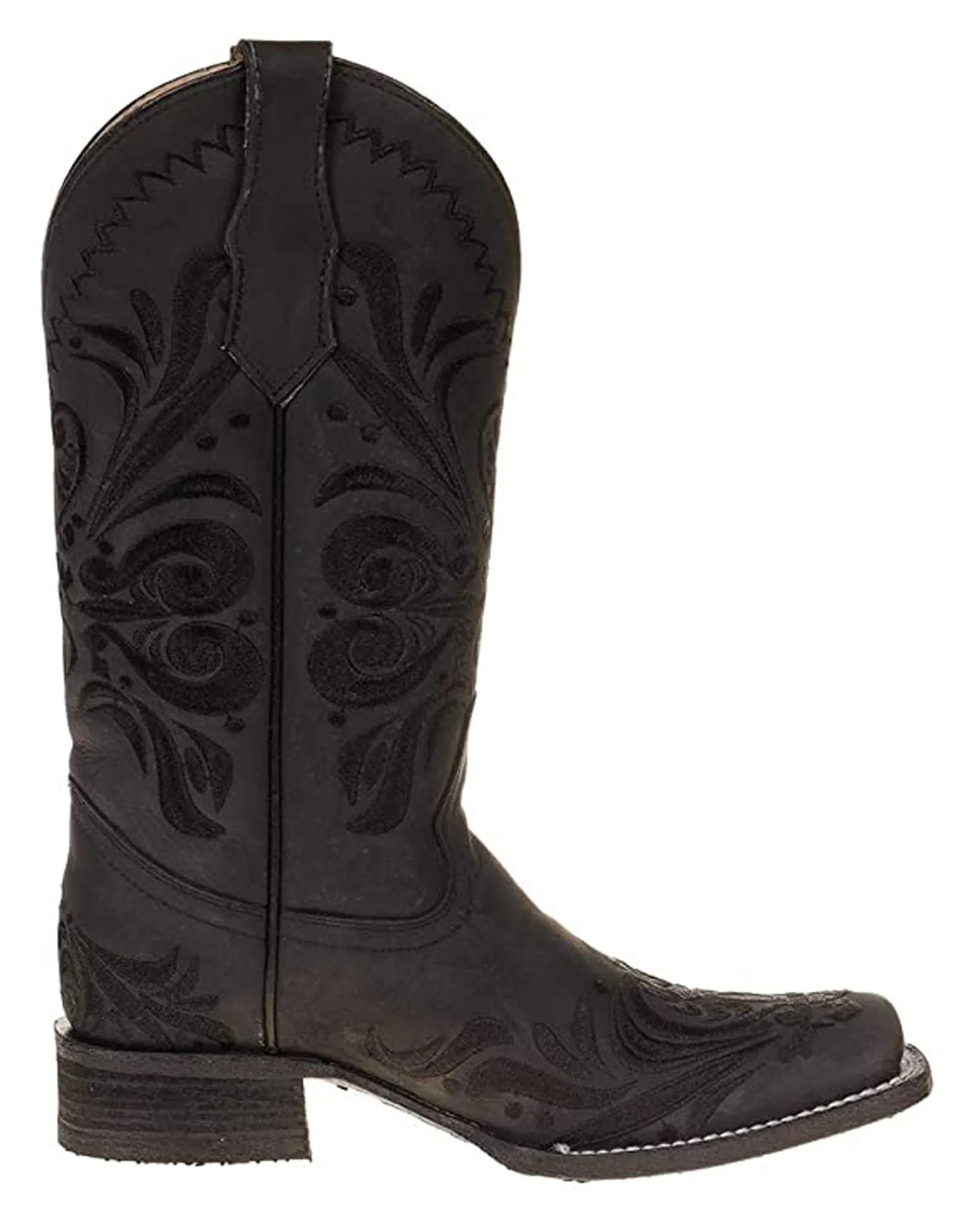 Women's Black Embroidered Western Boots