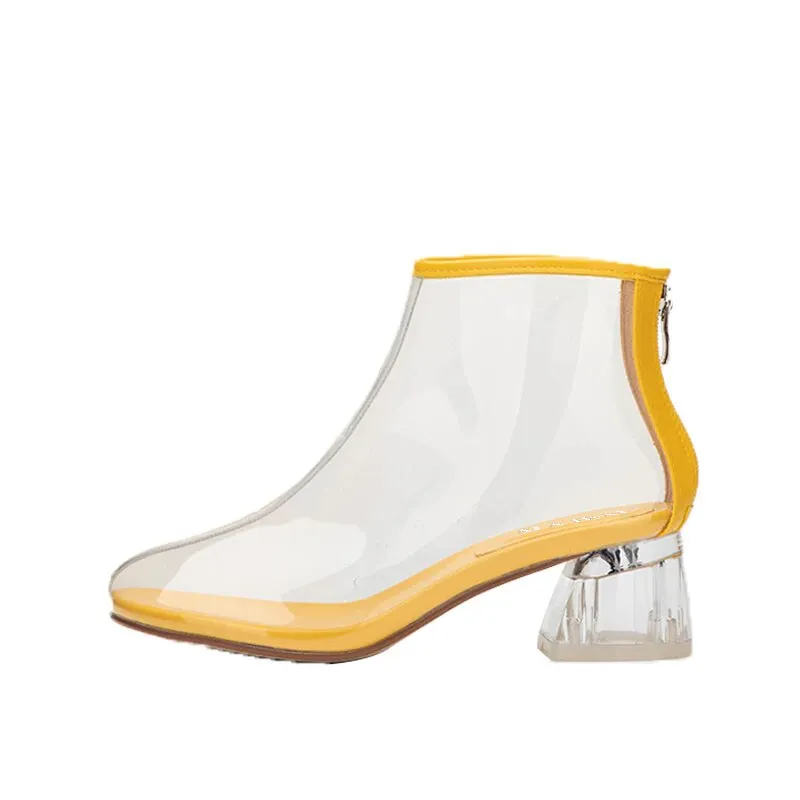 Women's Spring/Autumn PVC Transparent Rain Ankle Boots