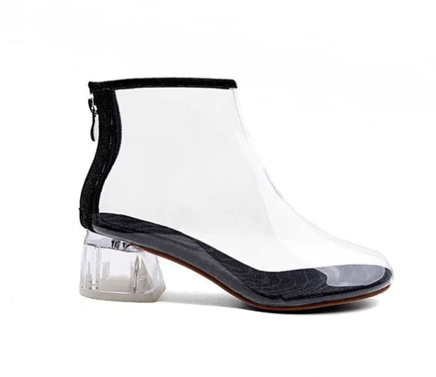 Women's Spring/Autumn PVC Transparent Rain Ankle Boots